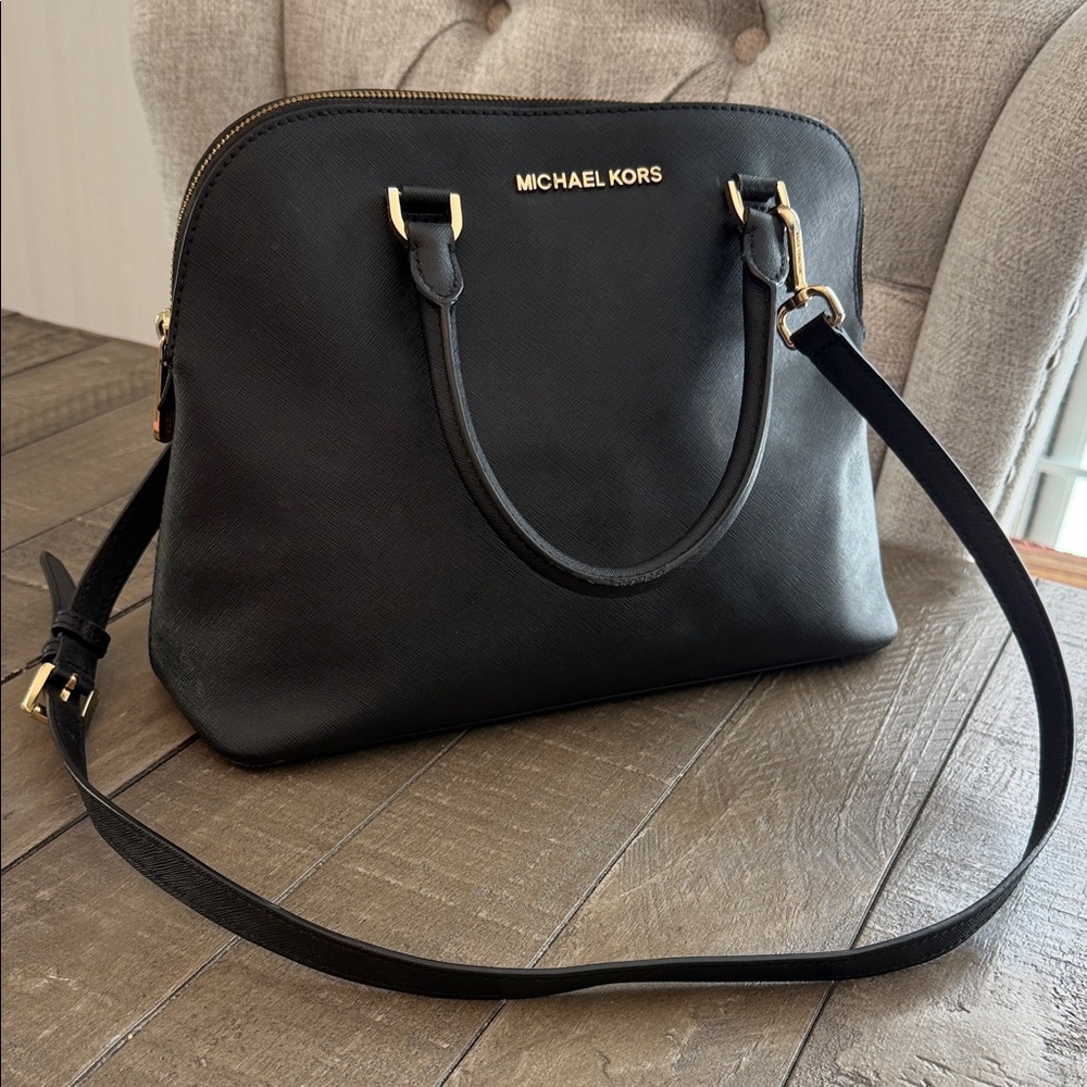 Michael Kors Black Saffiano Leather Satchel